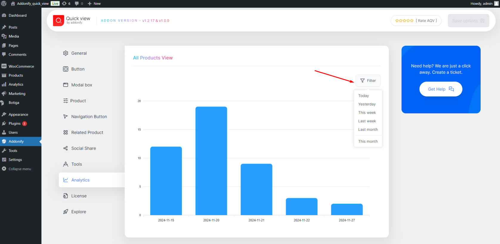 Product view chart